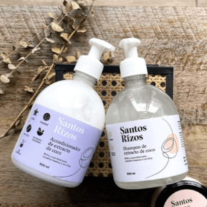 Pack de shampoo y acondicionador Santos Rizos